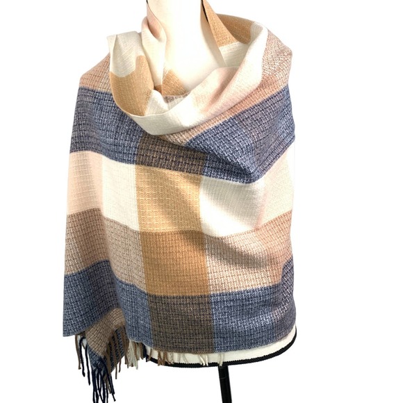 Cashmere Wool Blend‎ Multi-color Plaid Shawl